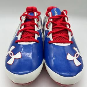 Under Armour‎ Football Cleats Mens 12 Blue White Team Spine Nitro Mid Shoes